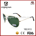 Óculos de sol de metal duplo de metal verde escuro com UV400